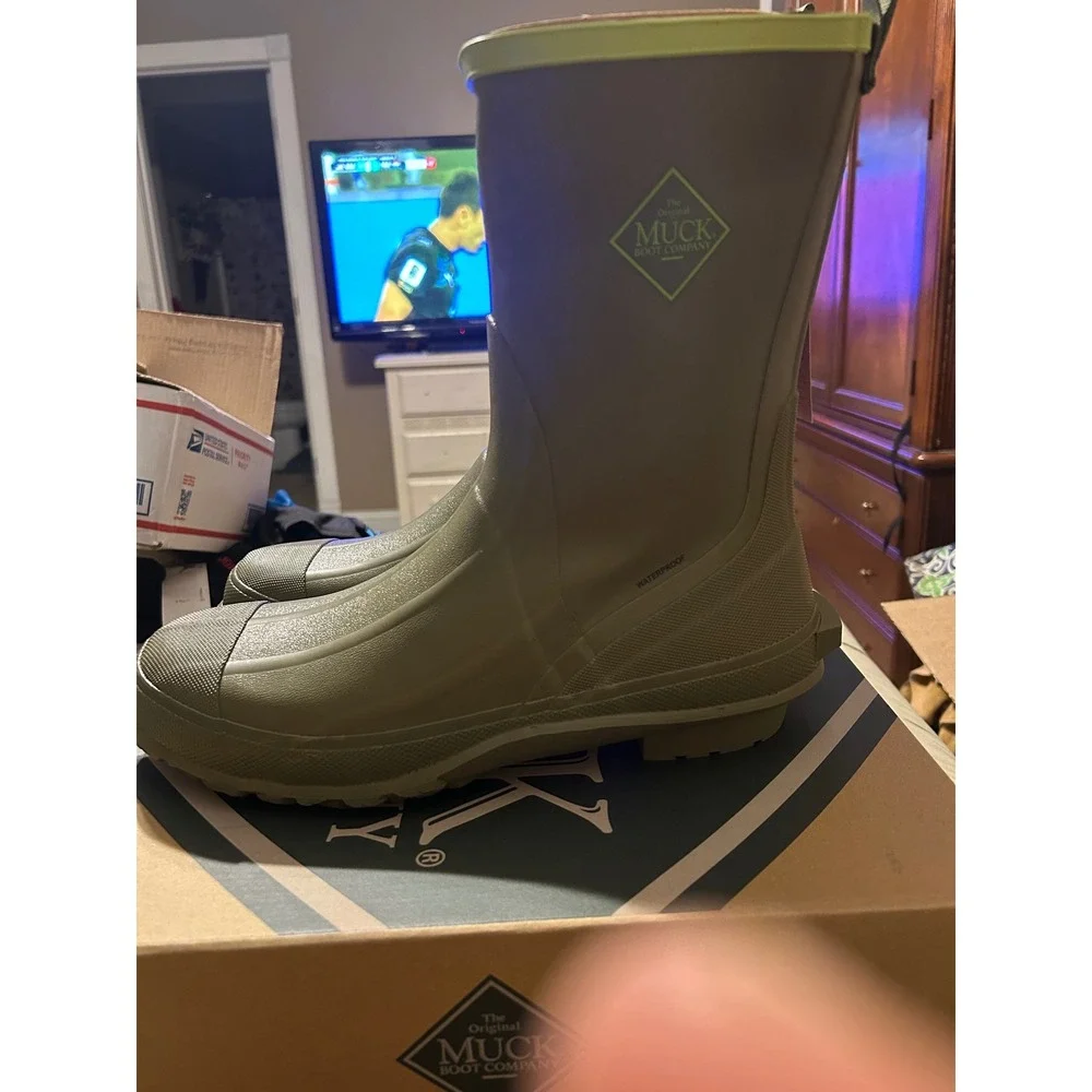 Muck Boot Company Harvester Mid Mens 14 Olive Green Waterproof Boots NEW